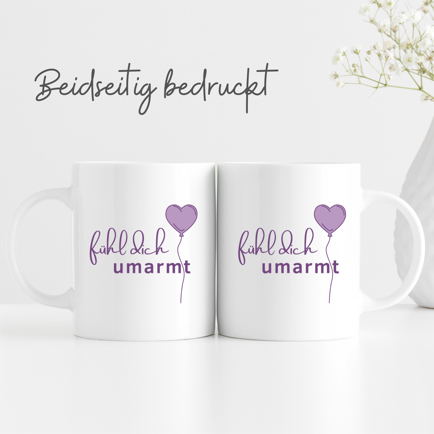 Tasse "Fühl dich umarmt" mit Herzballon - TassenFrollein