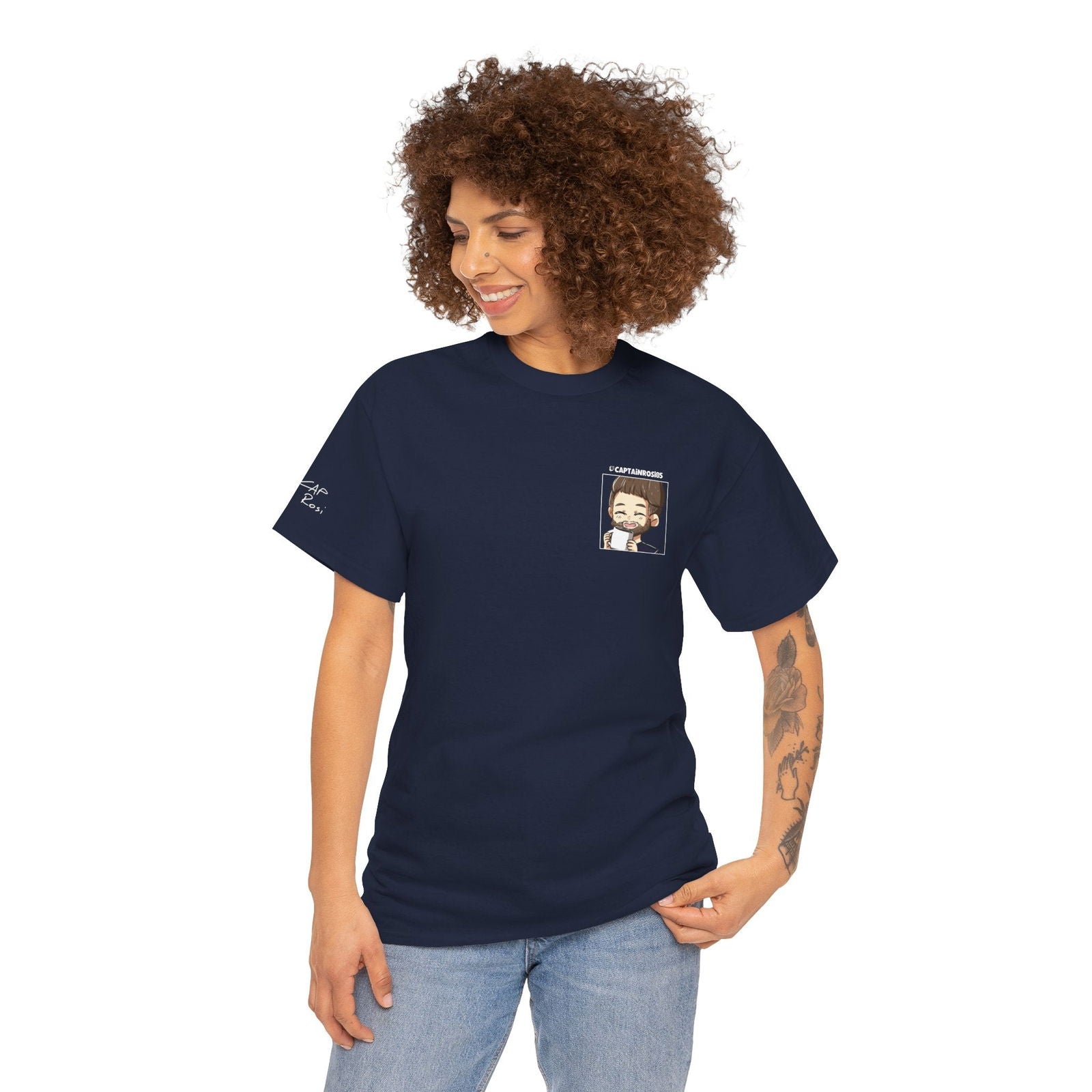 CaptainRosi85 - T-Shirt - Emote und Lost-Logo - CAPRosi auf Ärmel - TassenFrollein