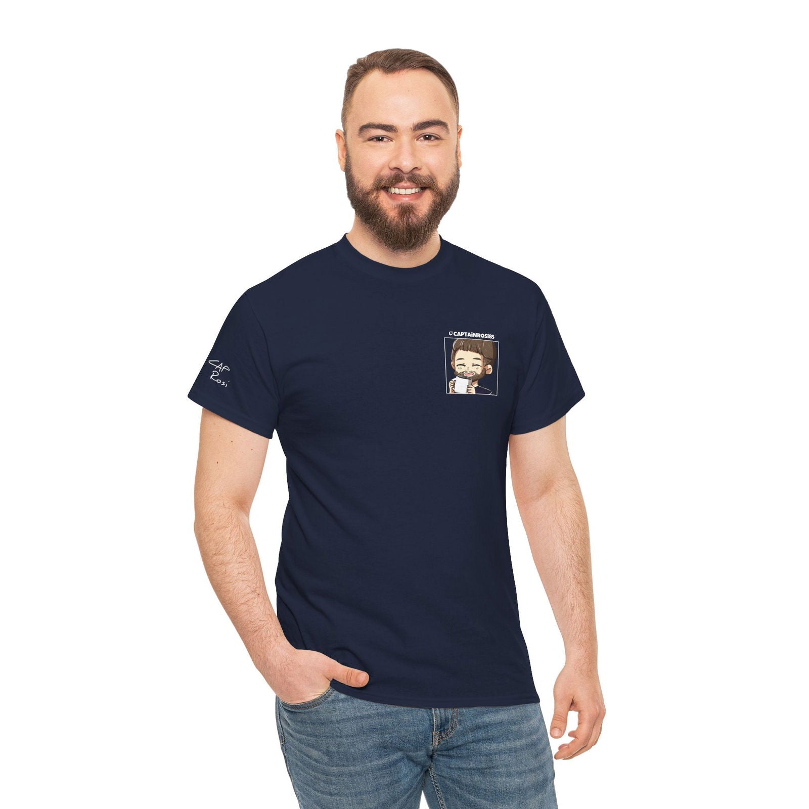 CaptainRosi85 - T-Shirt - Emote und Lost-Logo - CAPRosi auf Ärmel - TassenFrollein