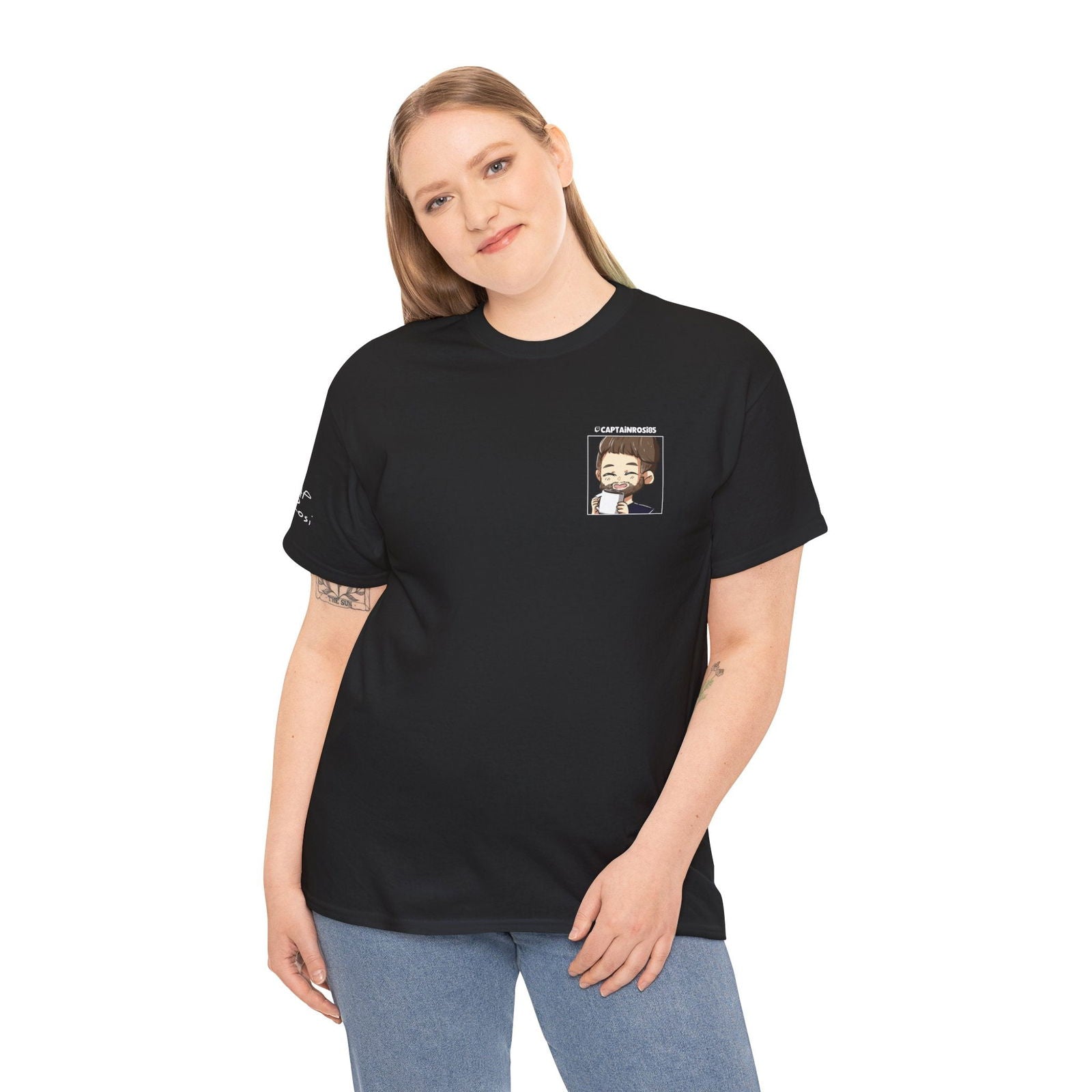CaptainRosi85 - T-Shirt - Emote und Lost-Logo - CAPRosi auf Ärmel - TassenFrollein