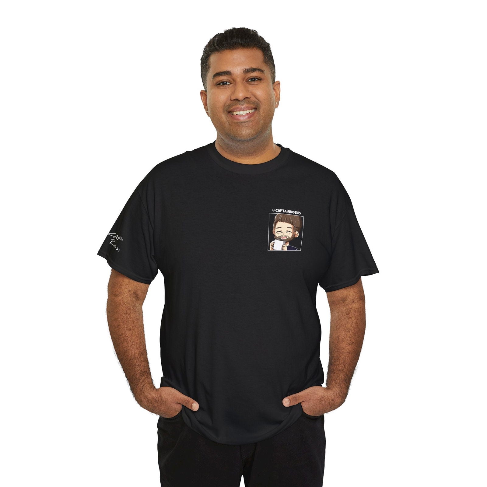 CaptainRosi85 - T-Shirt - Emote und Lost-Logo - CAPRosi auf Ärmel - TassenFrollein