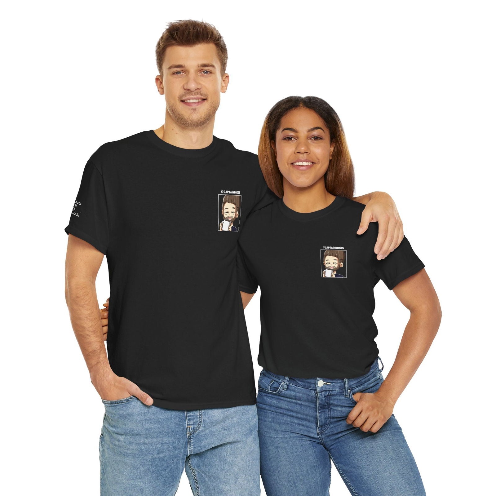 CaptainRosi85 - T-Shirt - Emote und Lost-Logo - CAPRosi auf Ärmel - TassenFrollein