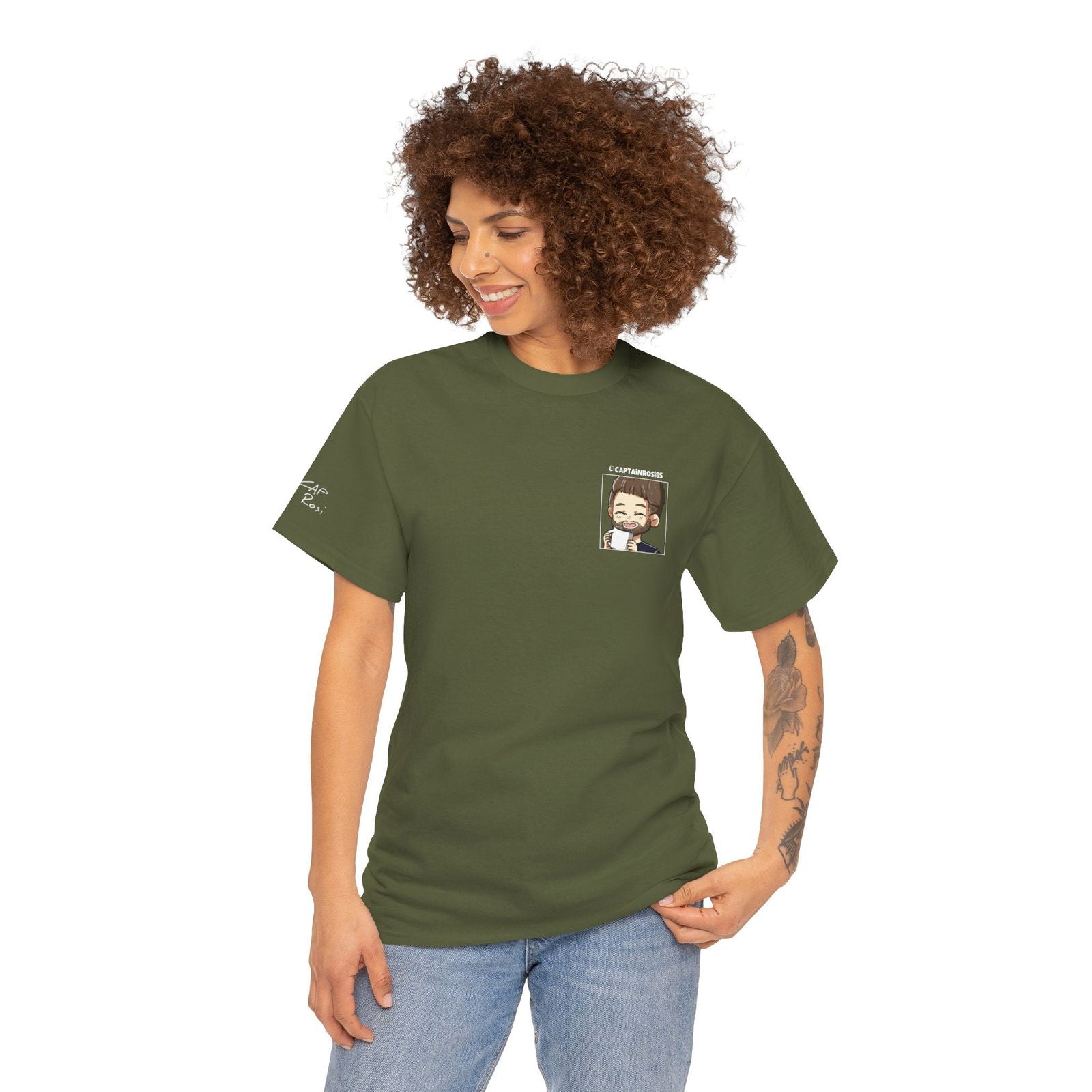 CaptainRosi85 - T-Shirt - Emote und Lost-Logo - CAPRosi auf Ärmel - TassenFrollein