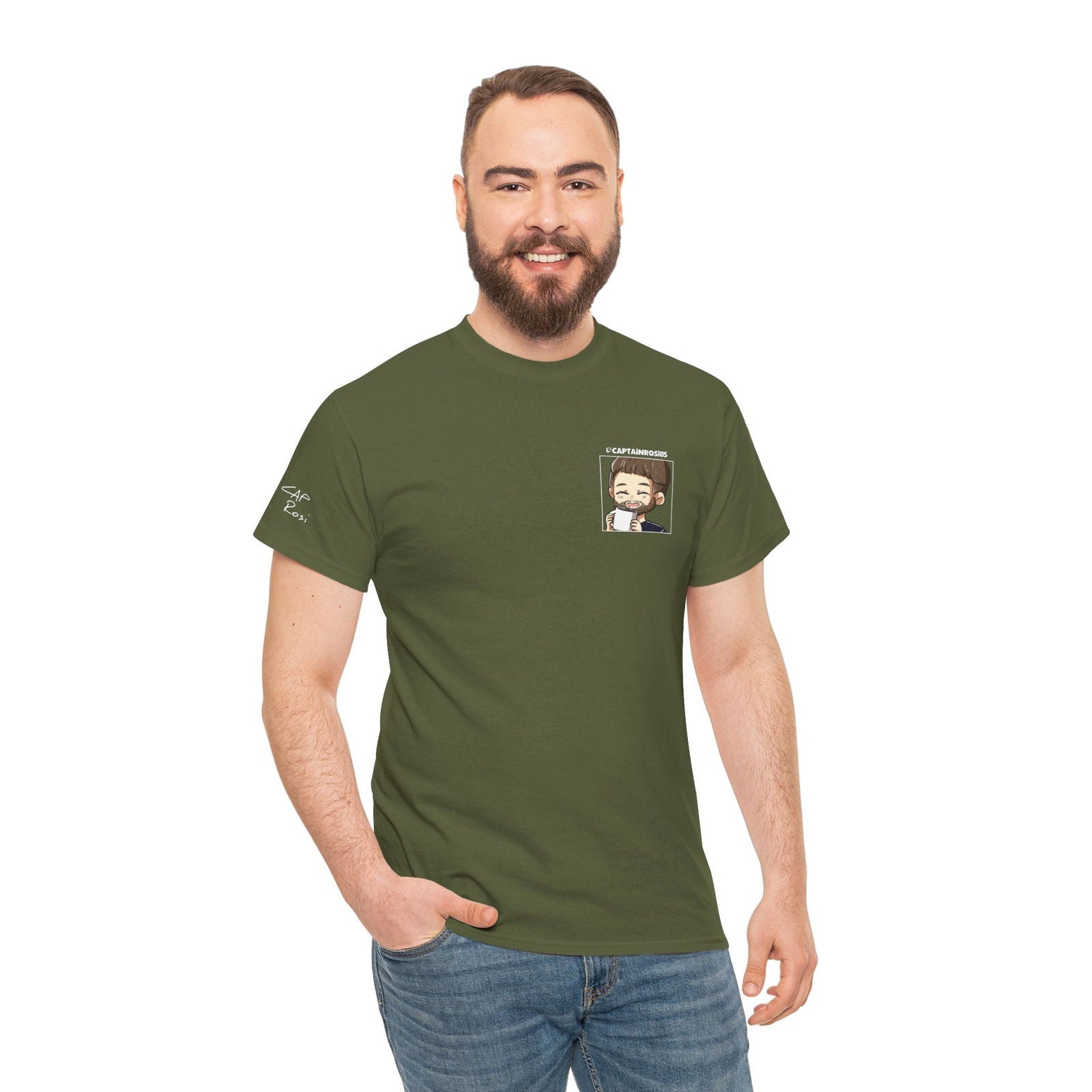 CaptainRosi85 - T-Shirt - Emote und Lost-Logo - CAPRosi auf Ärmel - TassenFrollein