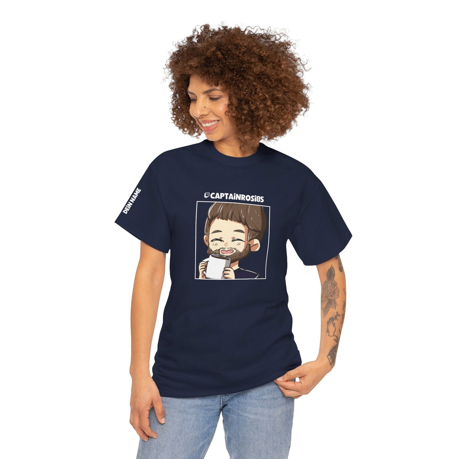 CaptainRosi85 - T-Shirt - Emote und Name auf Ärmel - TassenFrollein