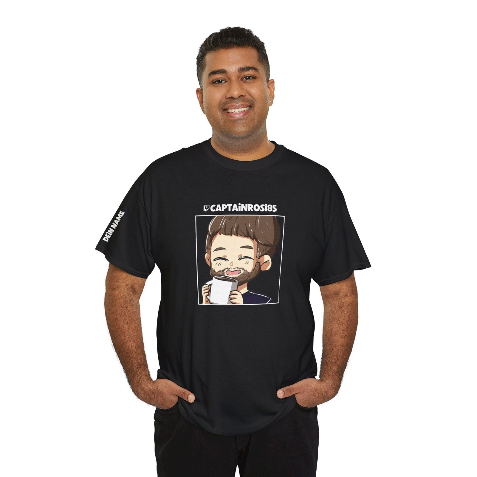CaptainRosi85 - T-Shirt - Emote und Name auf Ärmel - TassenFrollein