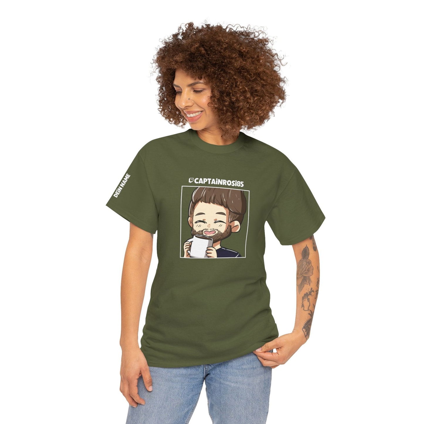 CaptainRosi85 - T-Shirt - Emote und Name auf Ärmel - TassenFrollein