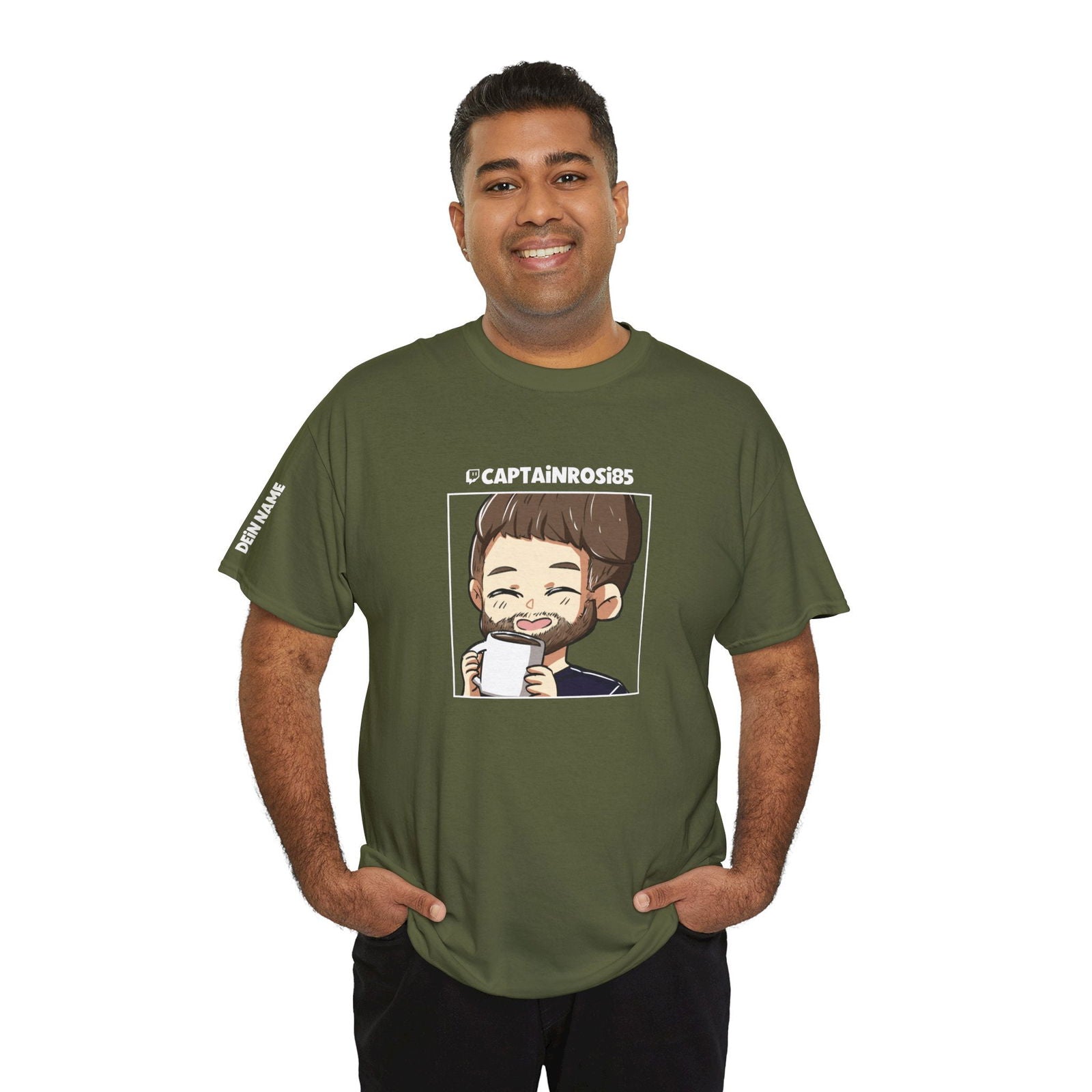 CaptainRosi85 - T-Shirt - Emote und Name auf Ärmel - TassenFrollein