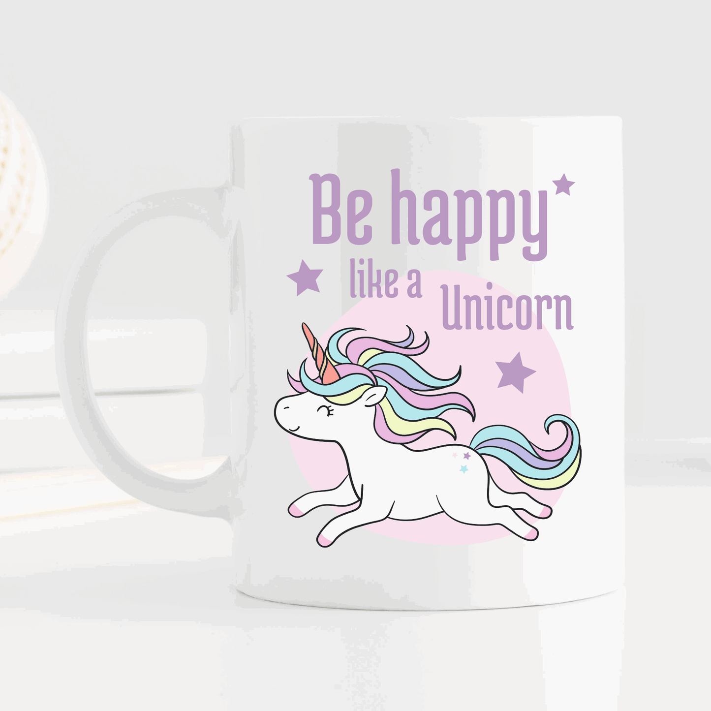 Tasse "Be happy like a Unicorn" - Einhorn-Tasse - TassenFrollein