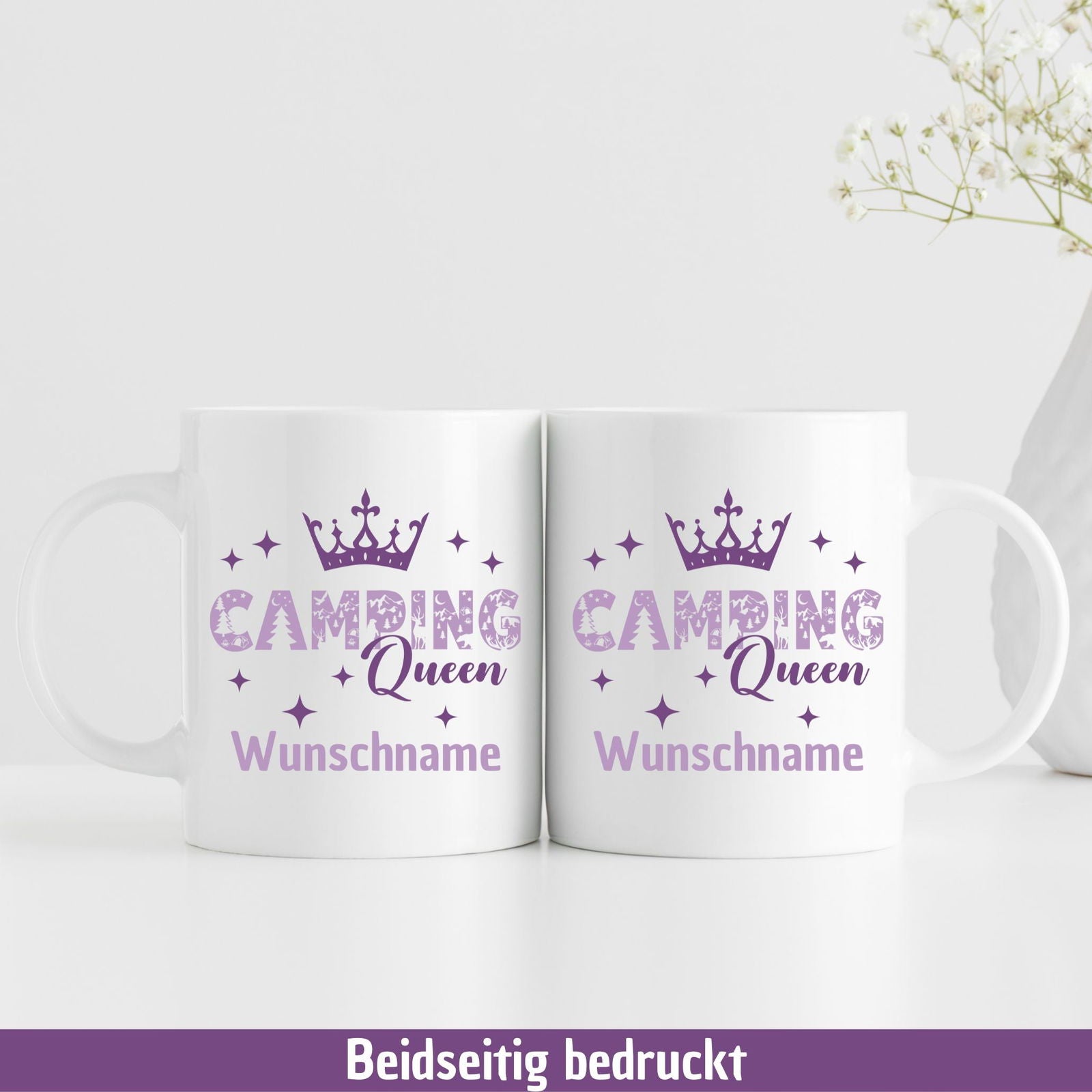 Tasse "Camping Queen" - mit Krönchen - TassenFrollein