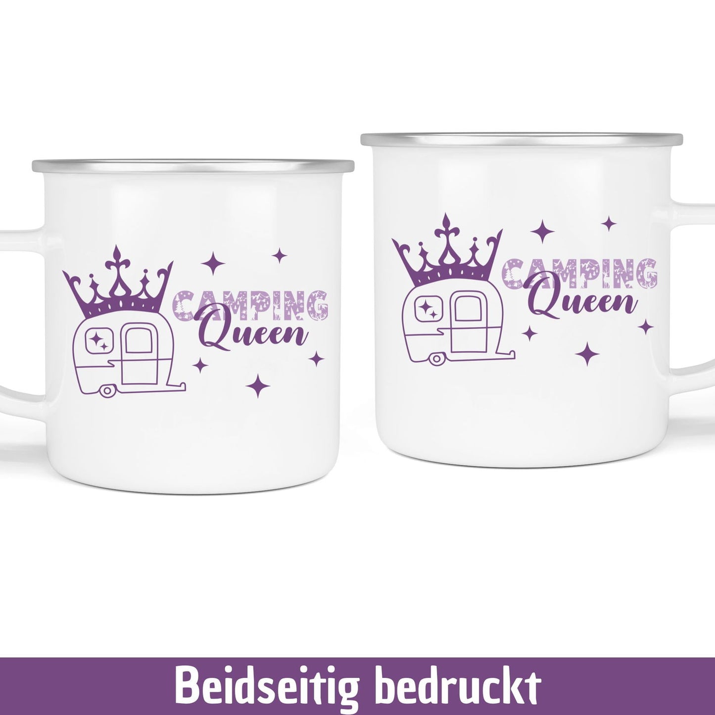Tasse "Camping Queen" - mit Wohnwagen und Krönchen - TassenFrollein