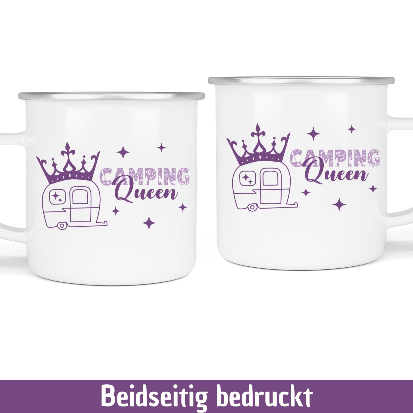 Tasse "Camping Queen" - mit Wohnwagen und Krönchen - TassenFrollein