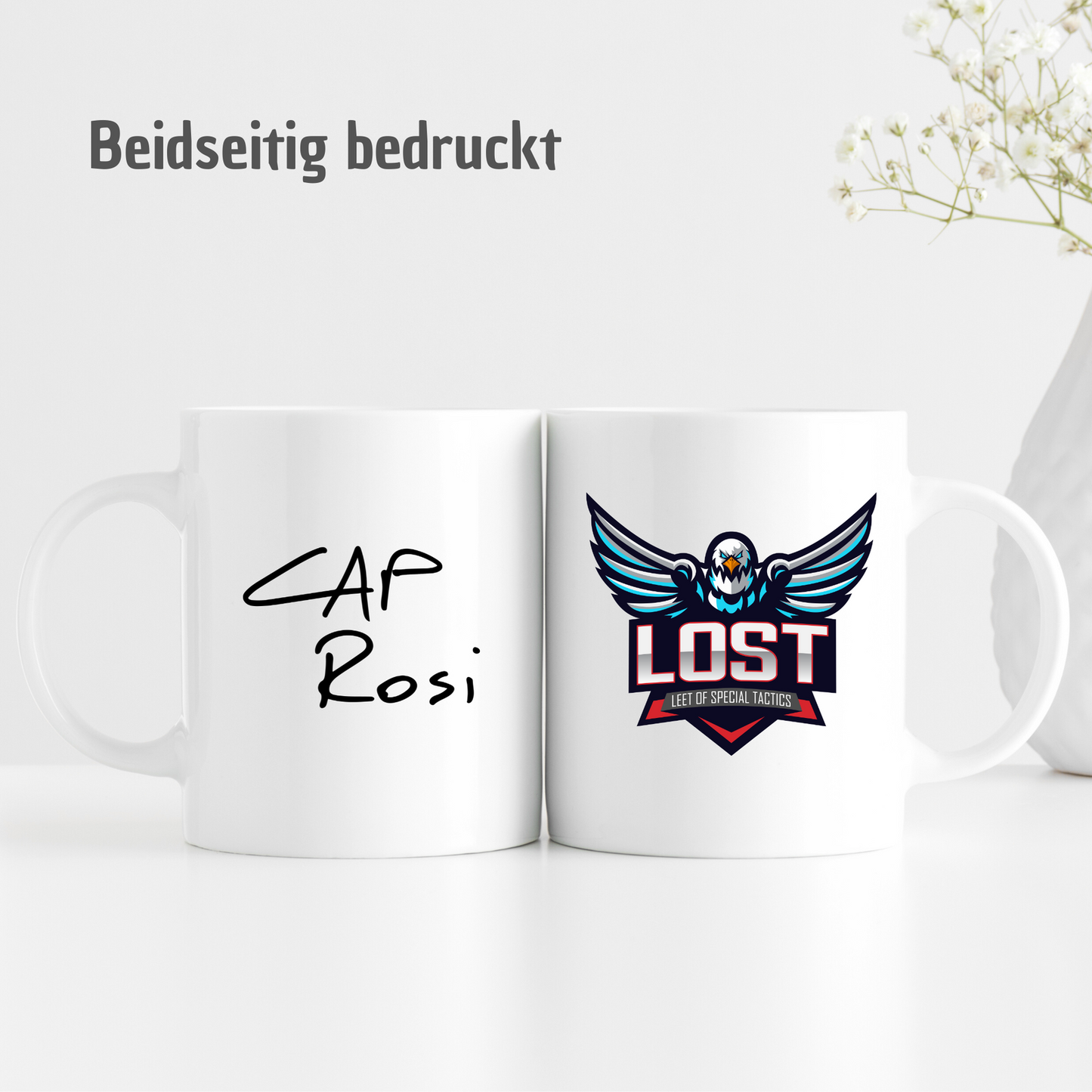 Tasse CaptainRosi85 - Lost-Logo mit Unterschrift - Streamer Merch - TassenFrollein