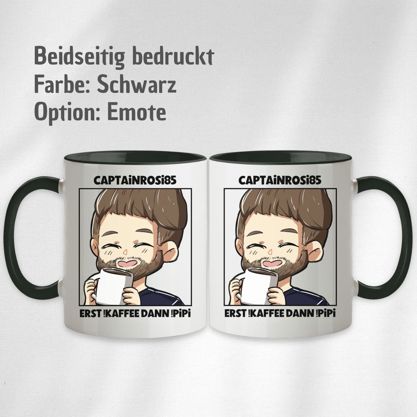 Tasse CaptainRosi85 "Erst !kaffee dann !pipi" - Streamer Merch - TassenFrollein