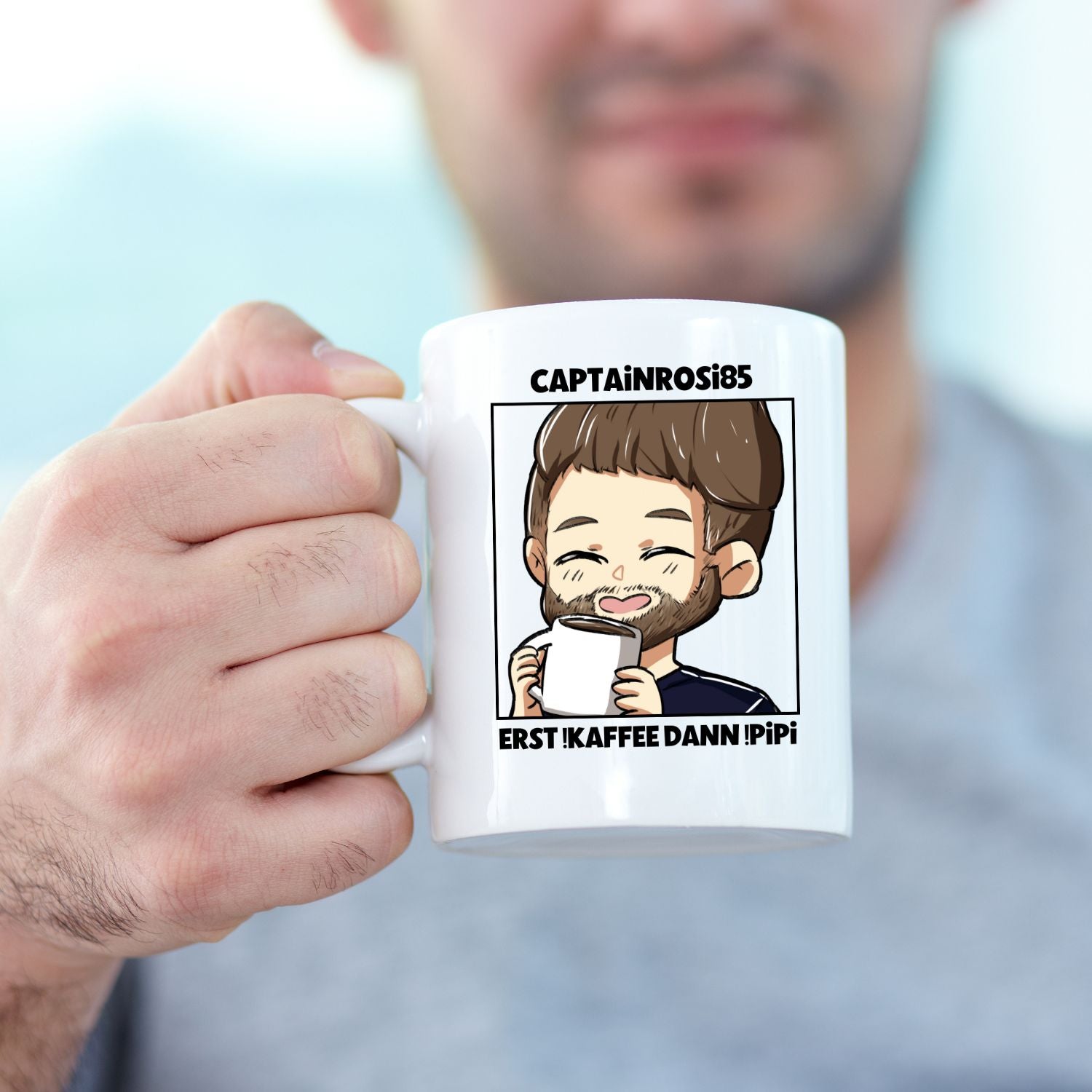 Tasse CaptainRosi85 "Erst !kaffee dann !pipi" - Streamer Merch - TassenFrollein