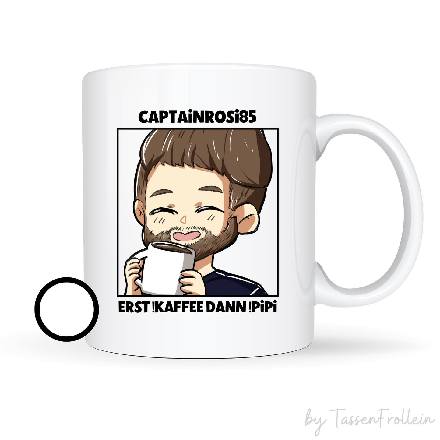 Tasse CaptainRosi85 "Erst !kaffee dann !pipi" - Streamer Merch - TassenFrollein