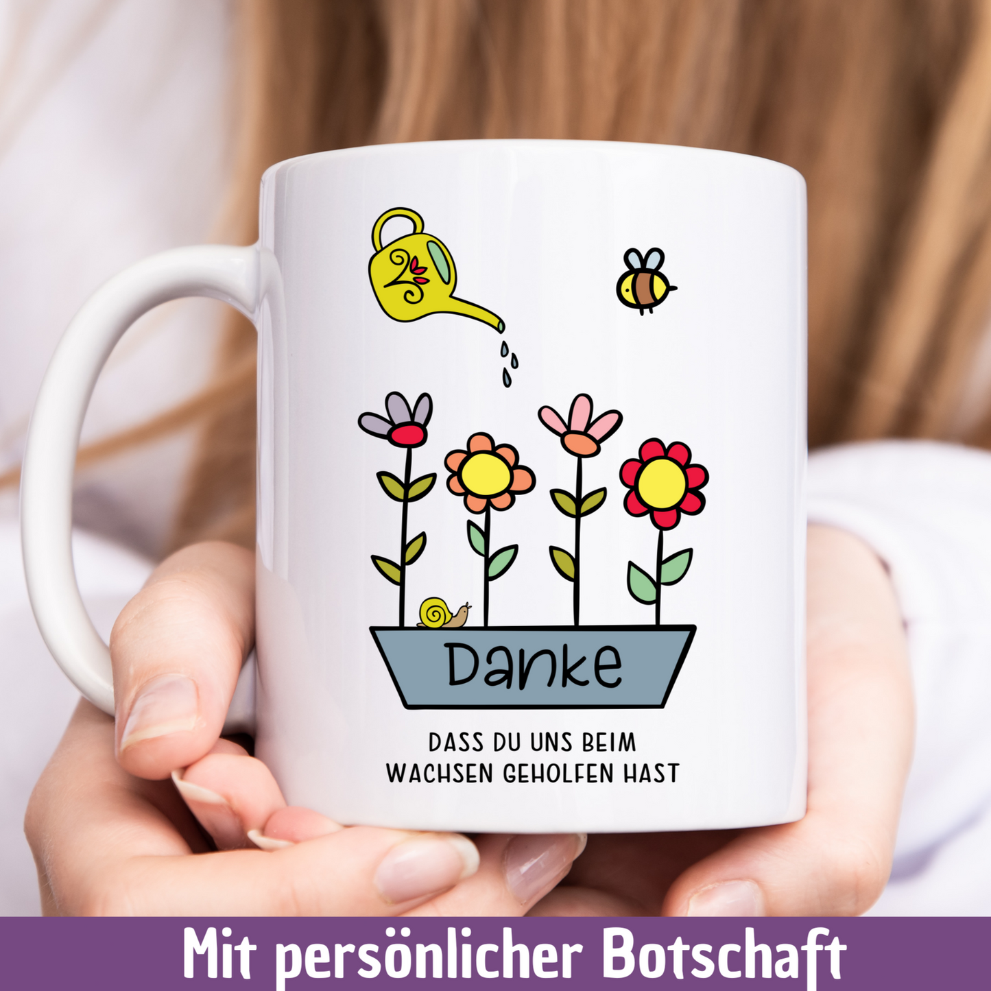 Tasse "Danke, dass du uns beim Wachsen geholfen hast" - TassenFrollein