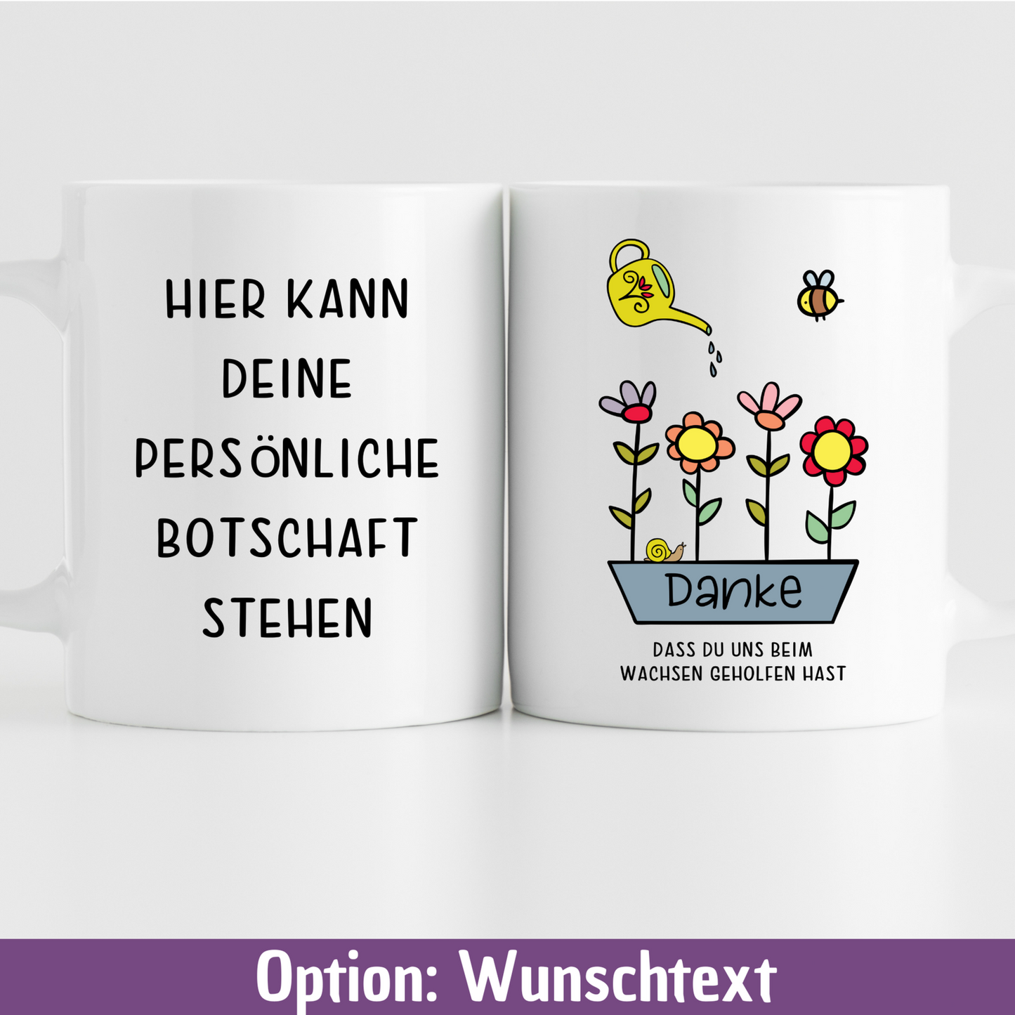 Tasse "Danke, dass du uns beim Wachsen geholfen hast" - TassenFrollein