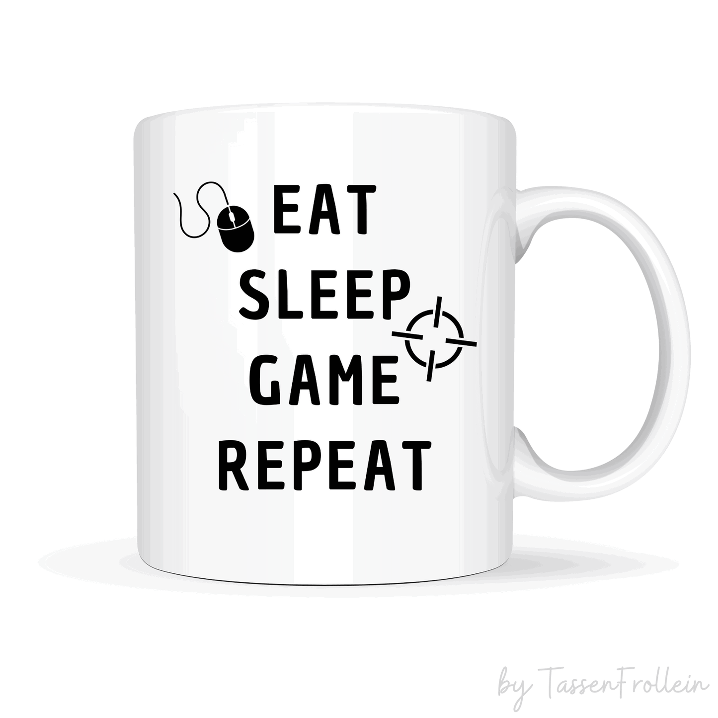 Tasse "Eat Sleep Game Repeat" - Perfekt für Gamer - TassenFrollein