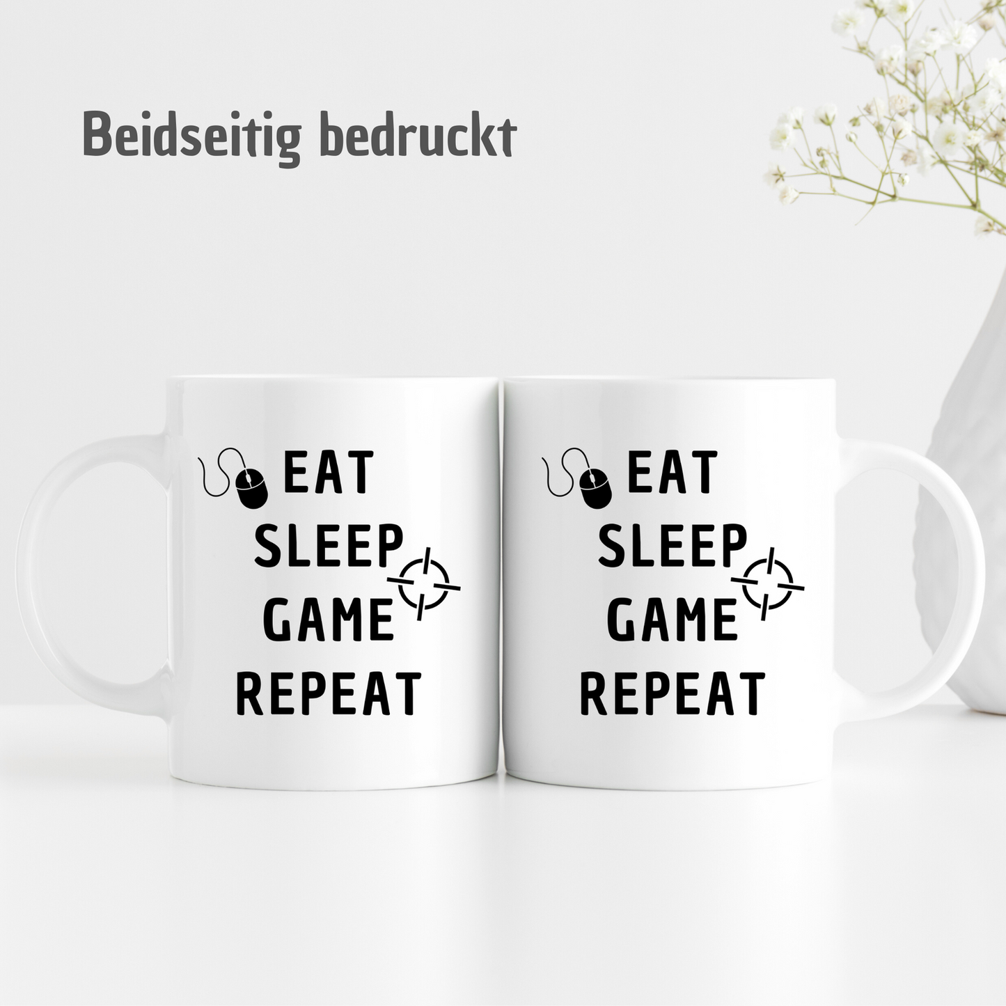 Tasse "Eat Sleep Game Repeat" - Perfekt für Gamer - TassenFrollein