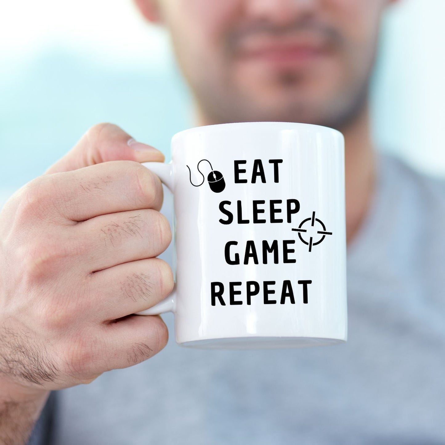 Tasse "Eat Sleep Game Repeat" - Perfekt für Gamer - TassenFrollein