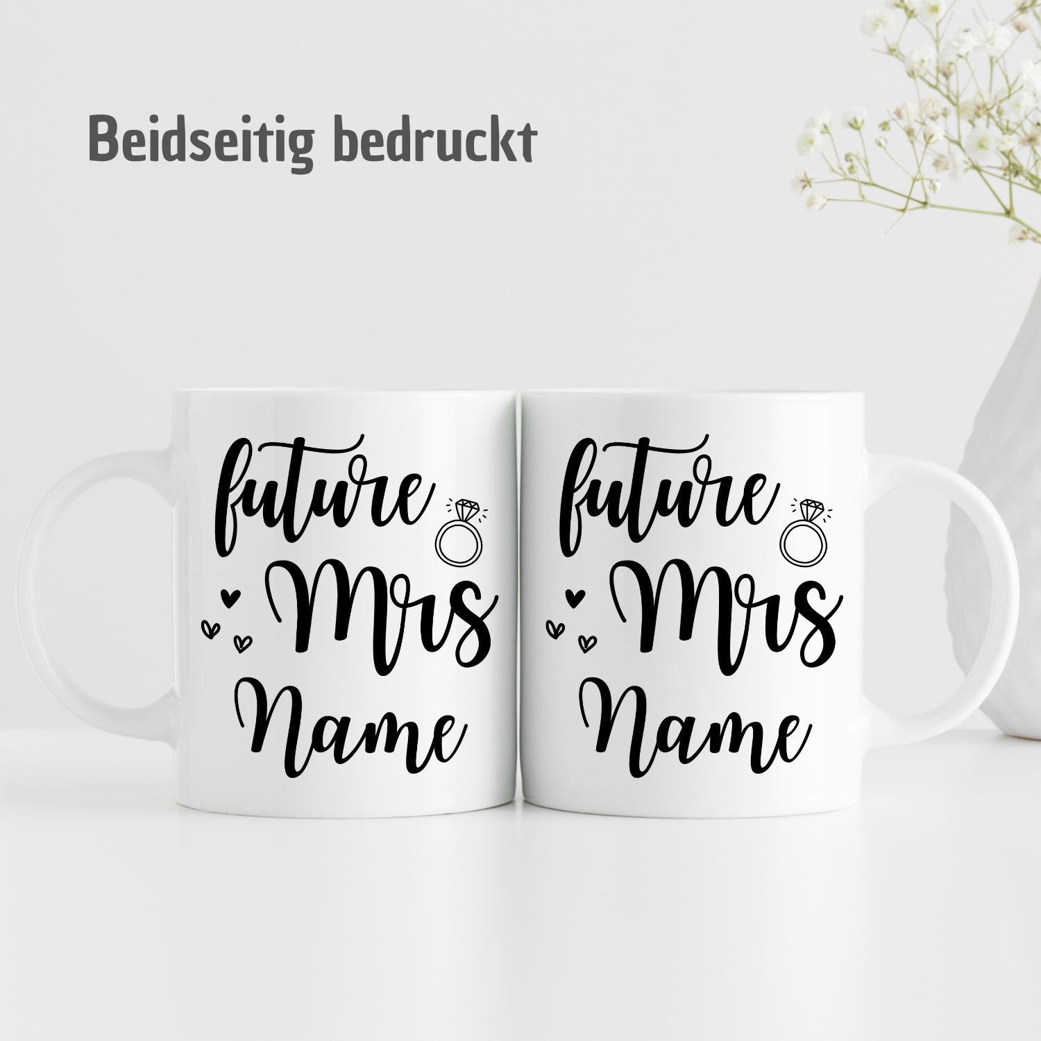 Tasse "Future Mrs" personalisierbar mit Namen - TassenFrollein