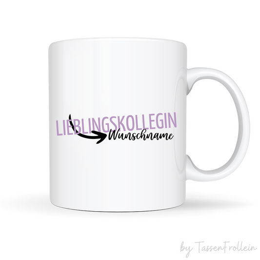 Tasse Lieblingskollegin - Tasse mit Wunschname - Schwarzer Pfeil - TassenFrollein