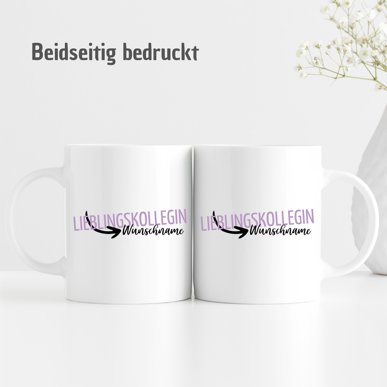 Tasse Lieblingskollegin - Tasse mit Wunschname - Schwarzer Pfeil - TassenFrollein