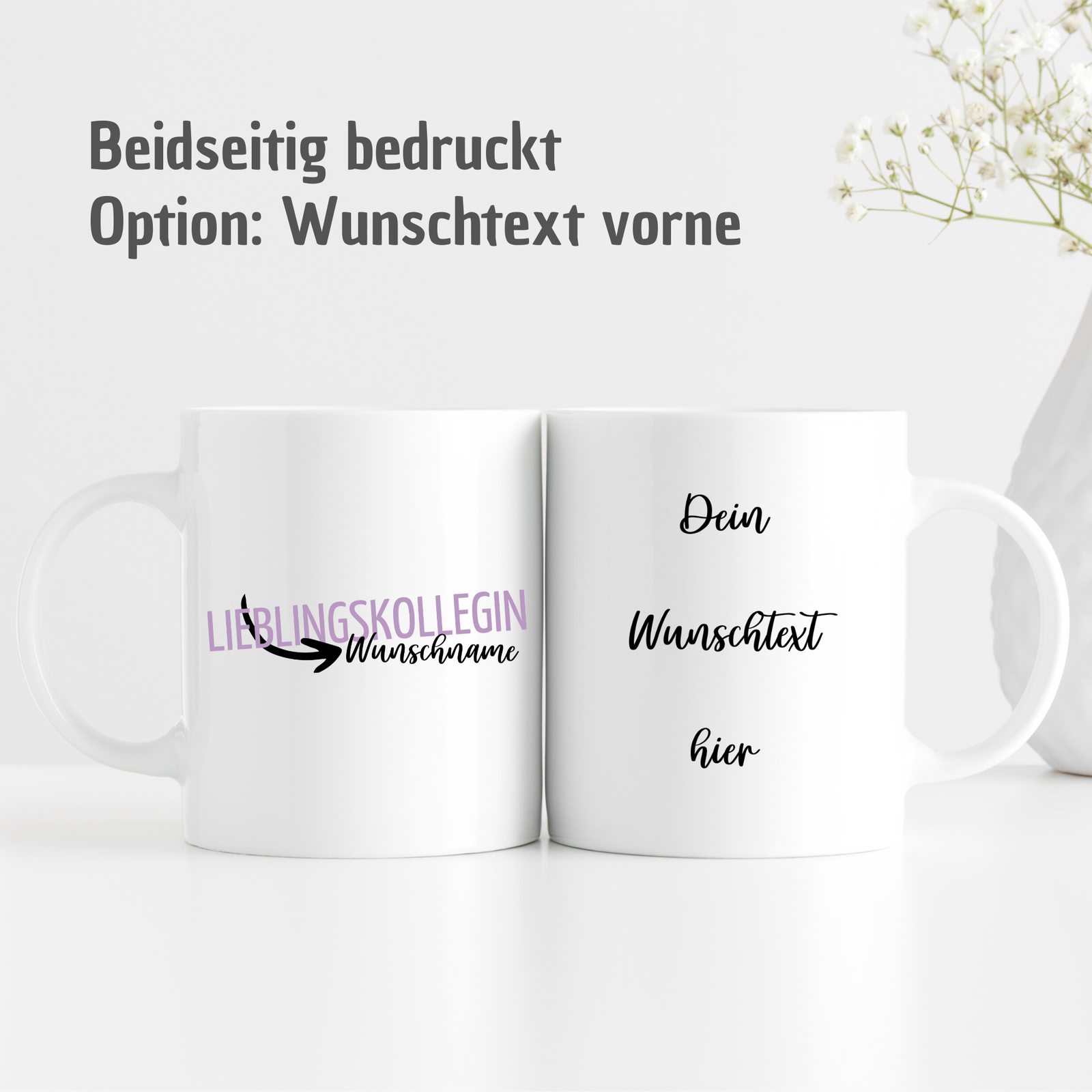 Tasse Lieblingskollegin - Tasse mit Wunschname - Schwarzer Pfeil - TassenFrollein