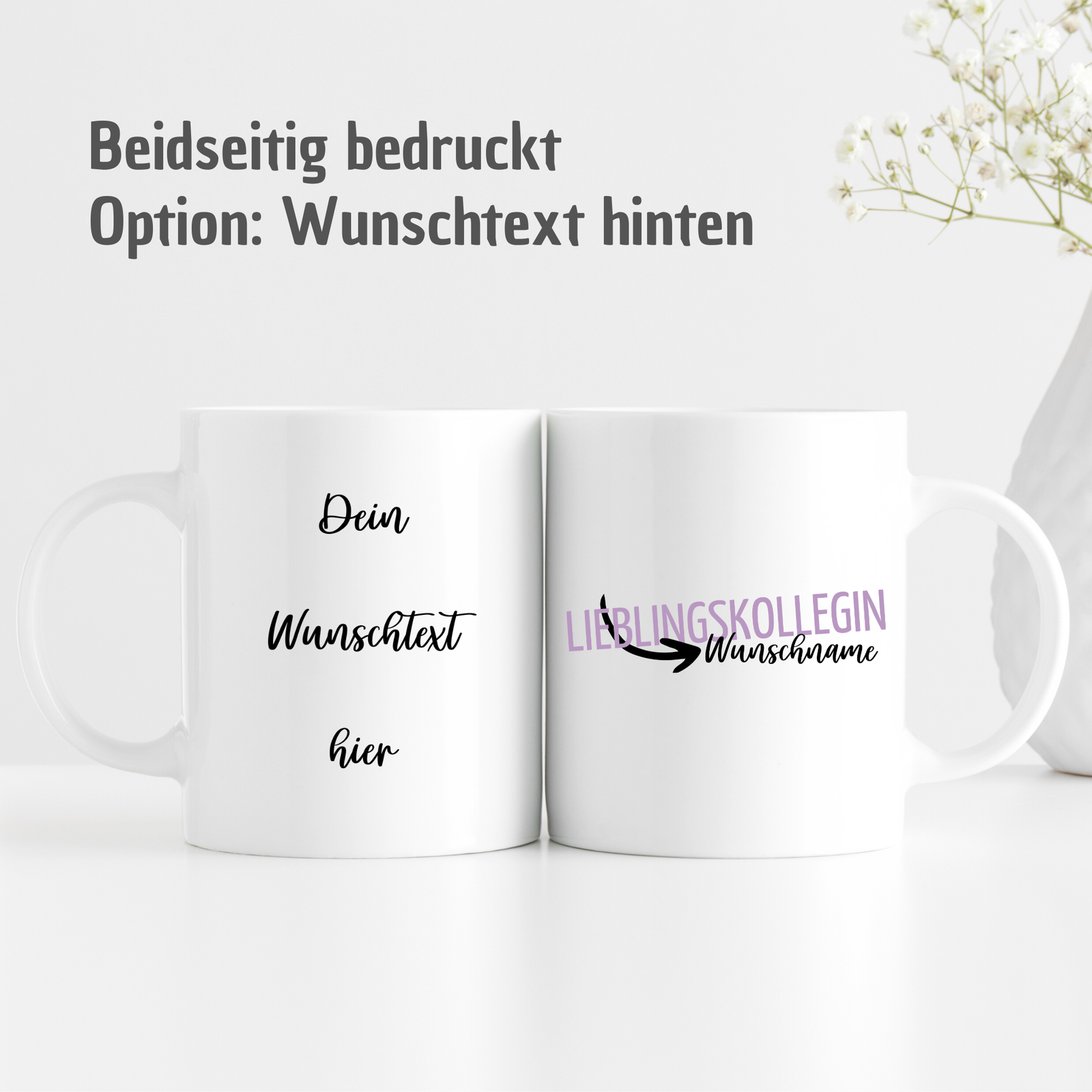 Tasse Lieblingskollegin - Tasse mit Wunschname - Schwarzer Pfeil - TassenFrollein
