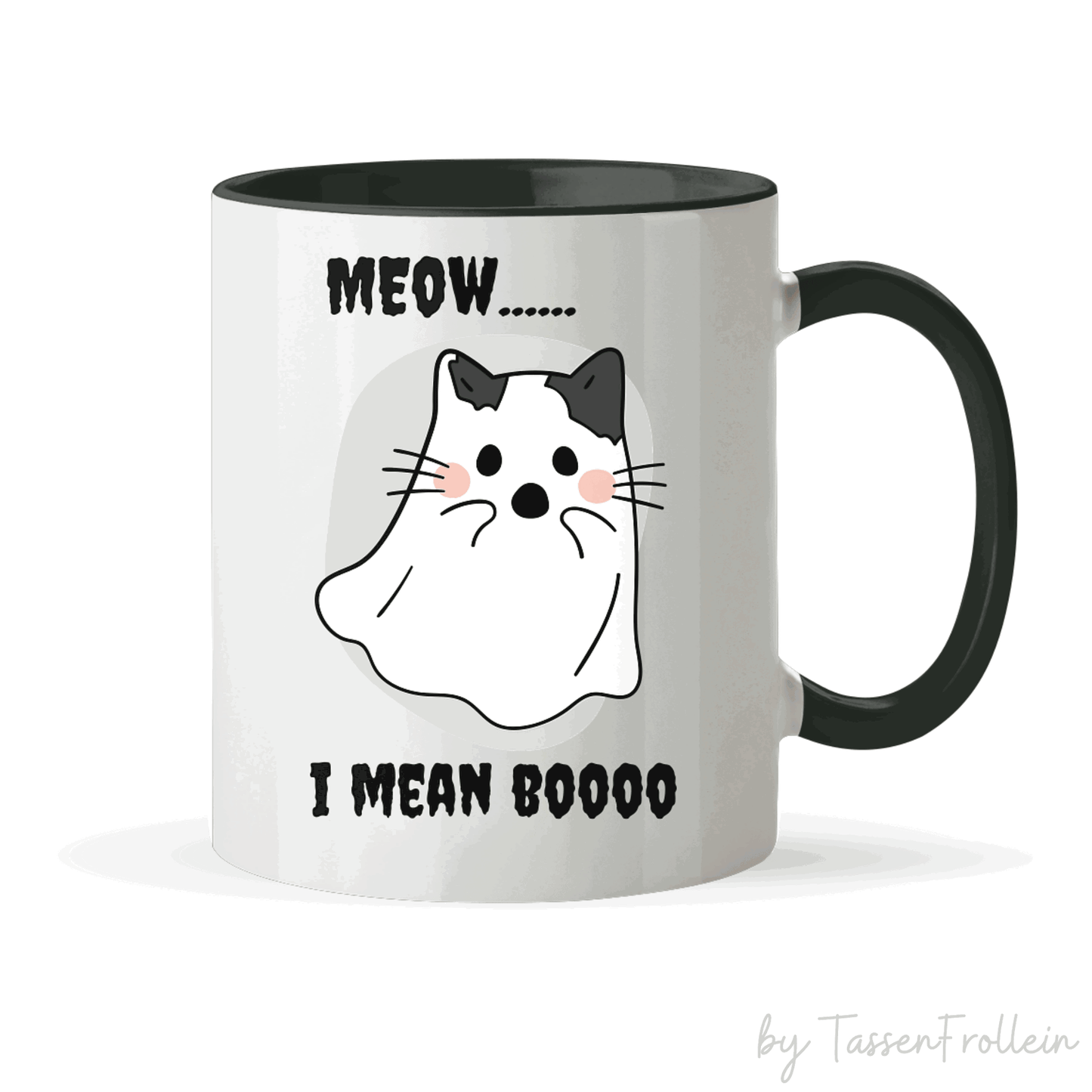 Tasse "Meow... i mean Boooo" -mit verkleideter Katze - Halloween-Tasse - TassenFrollein