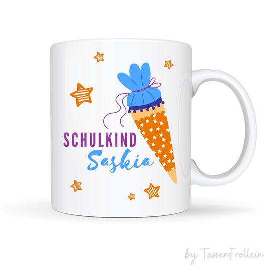 Tasse "Schulkind - Schultüte" - personalisiert mit Namen - TassenFrollein