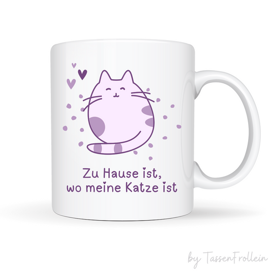 Tasse "Zu Hause ist, wo meine Katze ist"- Tasse mit niedlicher Katze - TassenFrollein