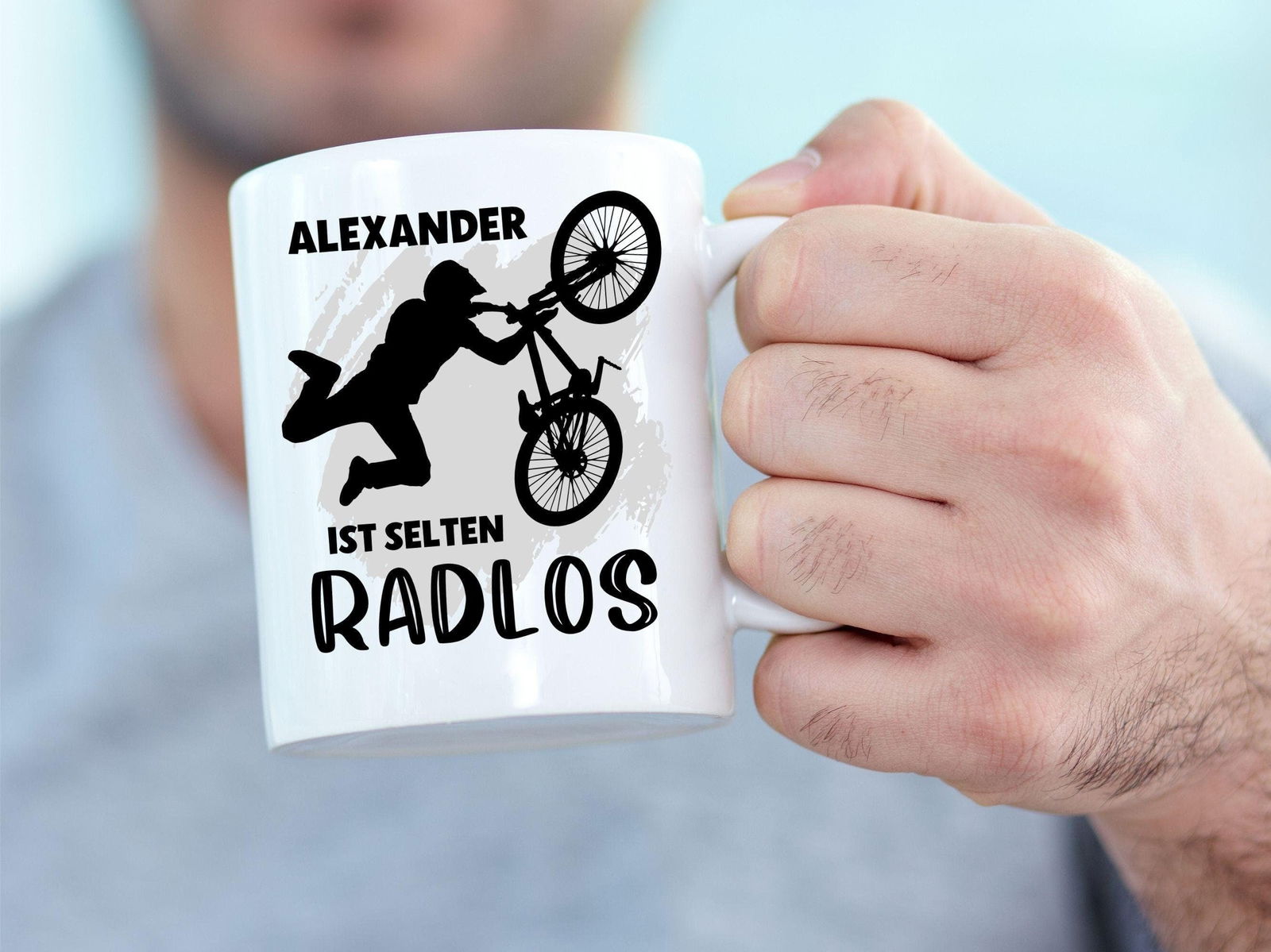 Tasse mit Name "... ist selten radlos" - TassenFrollein