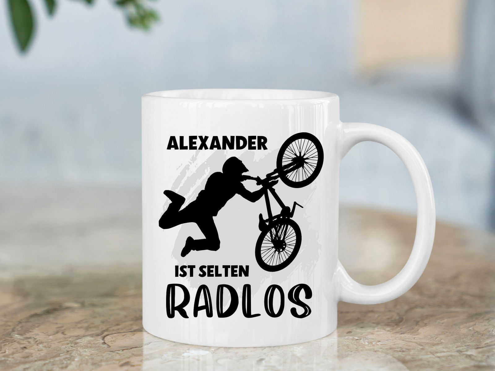 Tasse mit Name "... ist selten radlos" - TassenFrollein