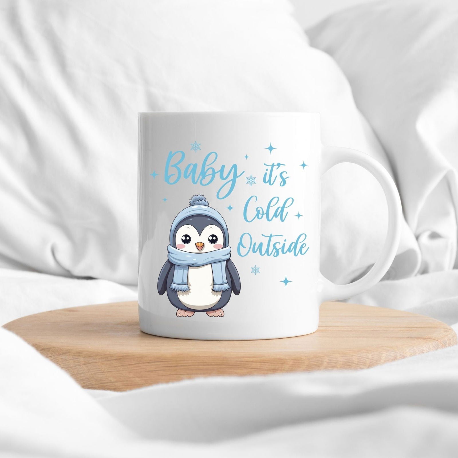 Tasse mit Spruch "Baby it's cold outside" und niedlichem Pinguin - TassenFrollein