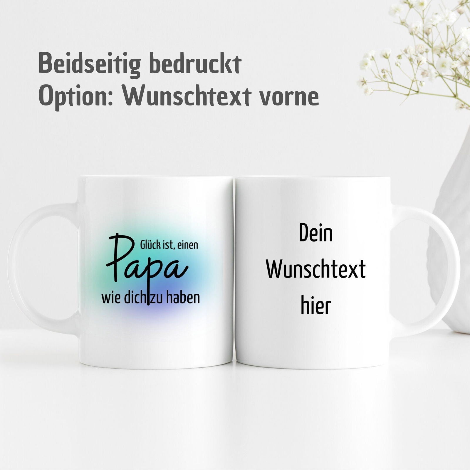 Tasse mit Spruch "Glück ist, einen Papa wie dich zu haben" - TassenFrollein