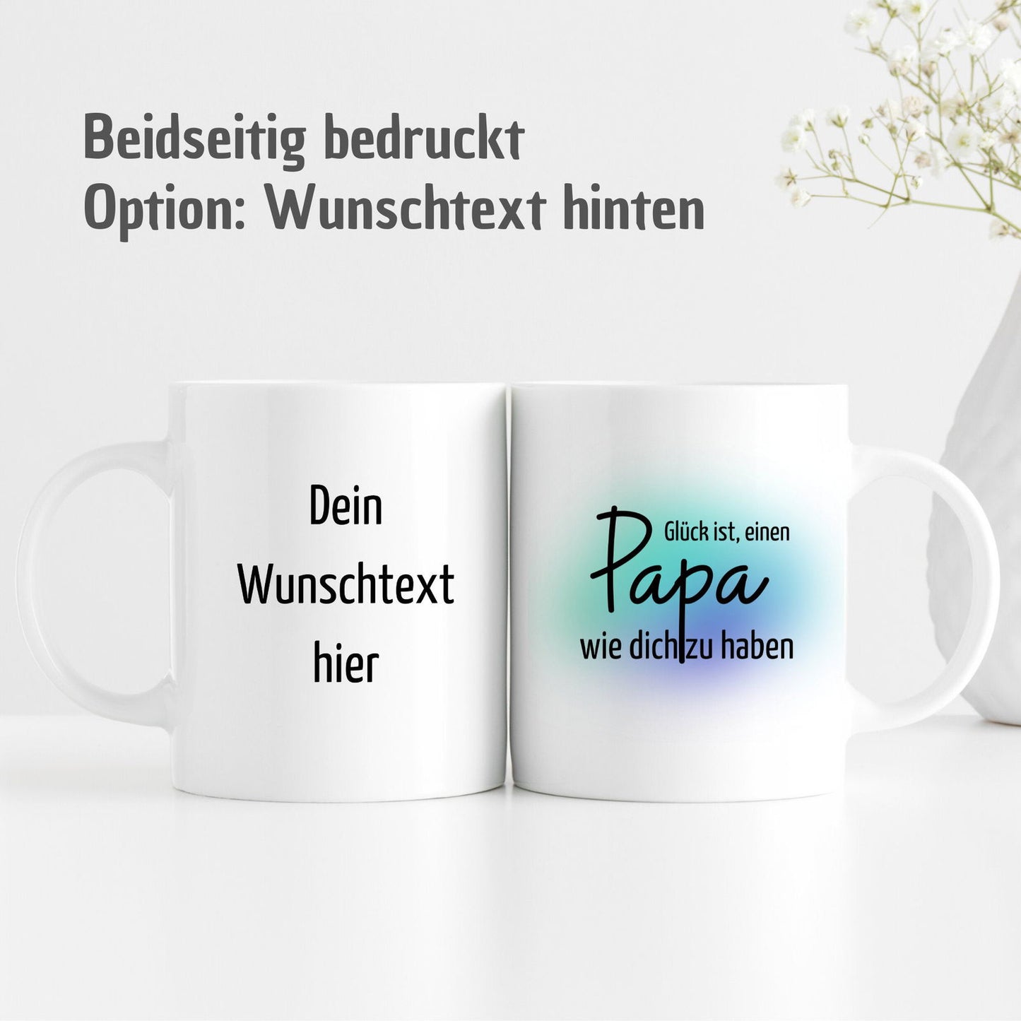 Tasse mit Spruch "Glück ist, einen Papa wie dich zu haben" - TassenFrollein