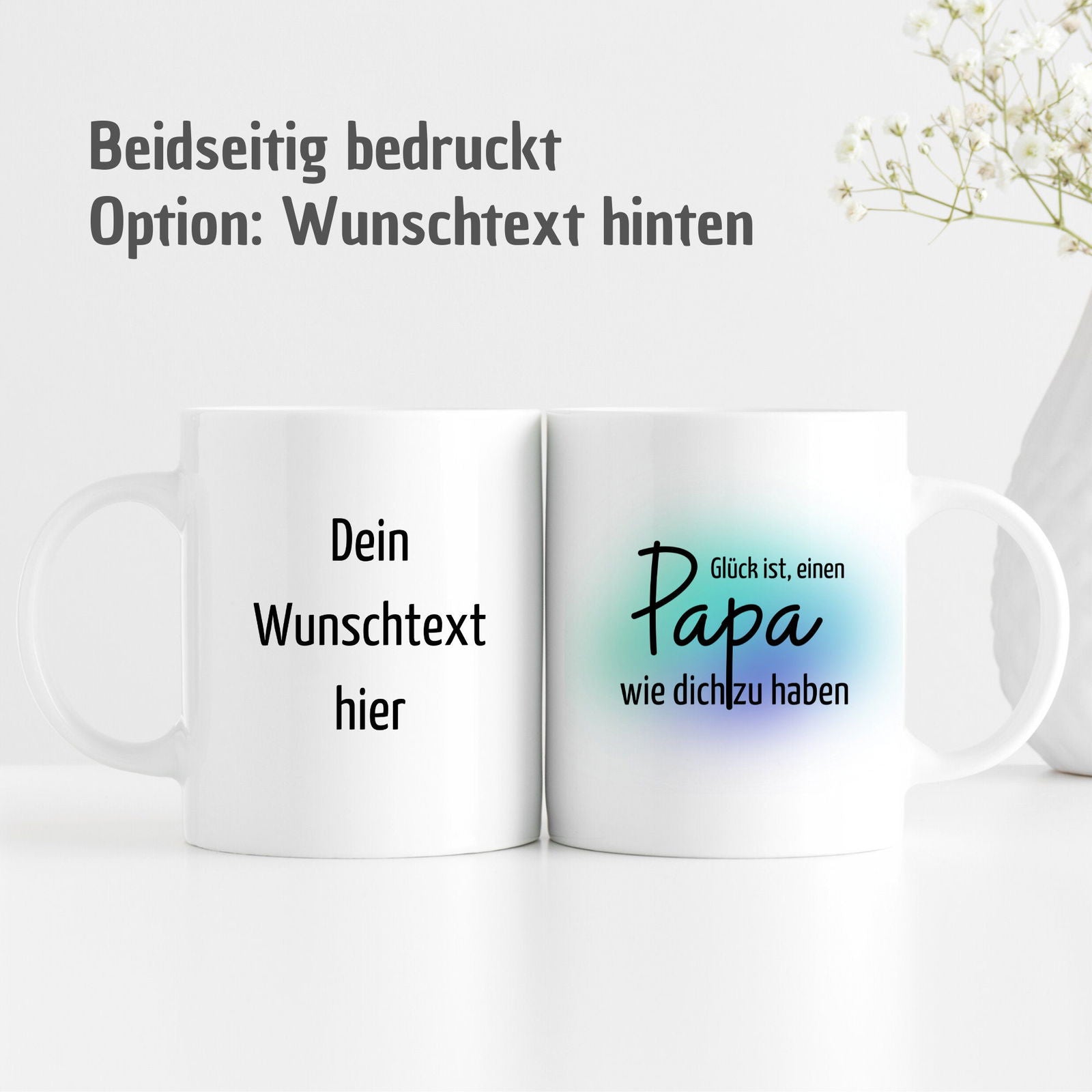 Tasse mit Spruch "Glück ist, einen Papa wie dich zu haben" - TassenFrollein