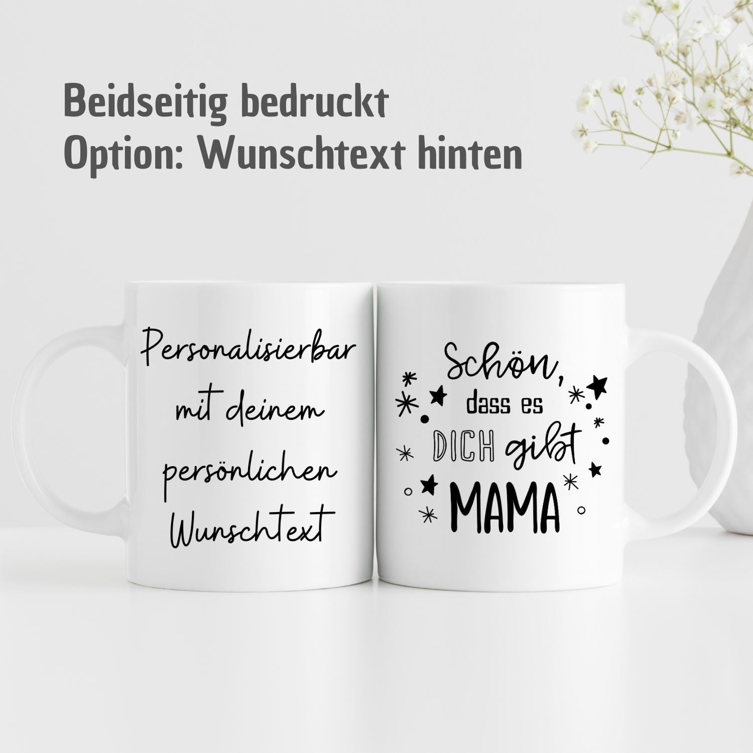 Tasse mit Spruch "Schön, dass es dich gibt Mama" - TassenFrollein
