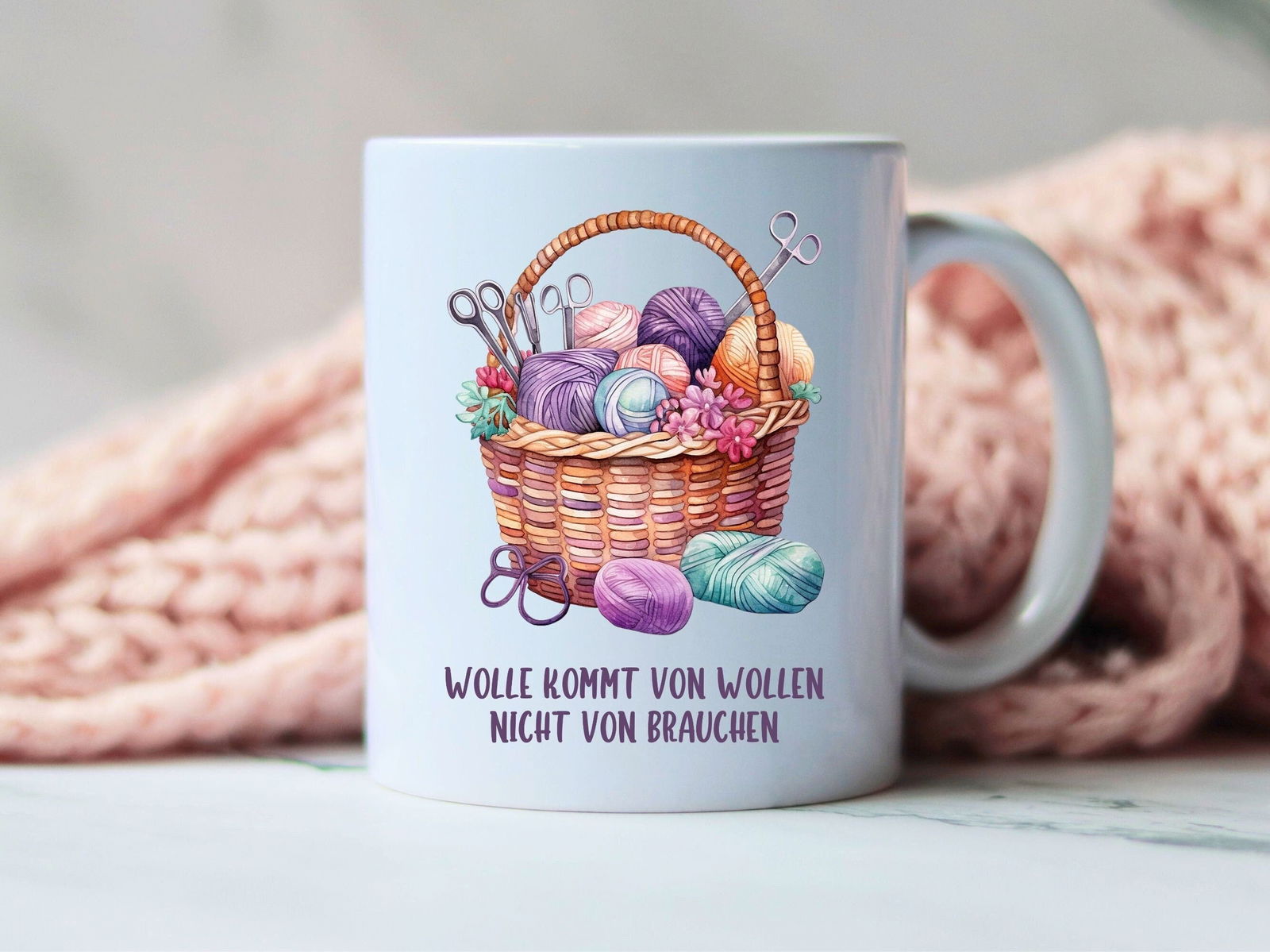 Tasse mit Spruch "Wolle kommt von wollen nicht von brauchen" - TassenFrollein