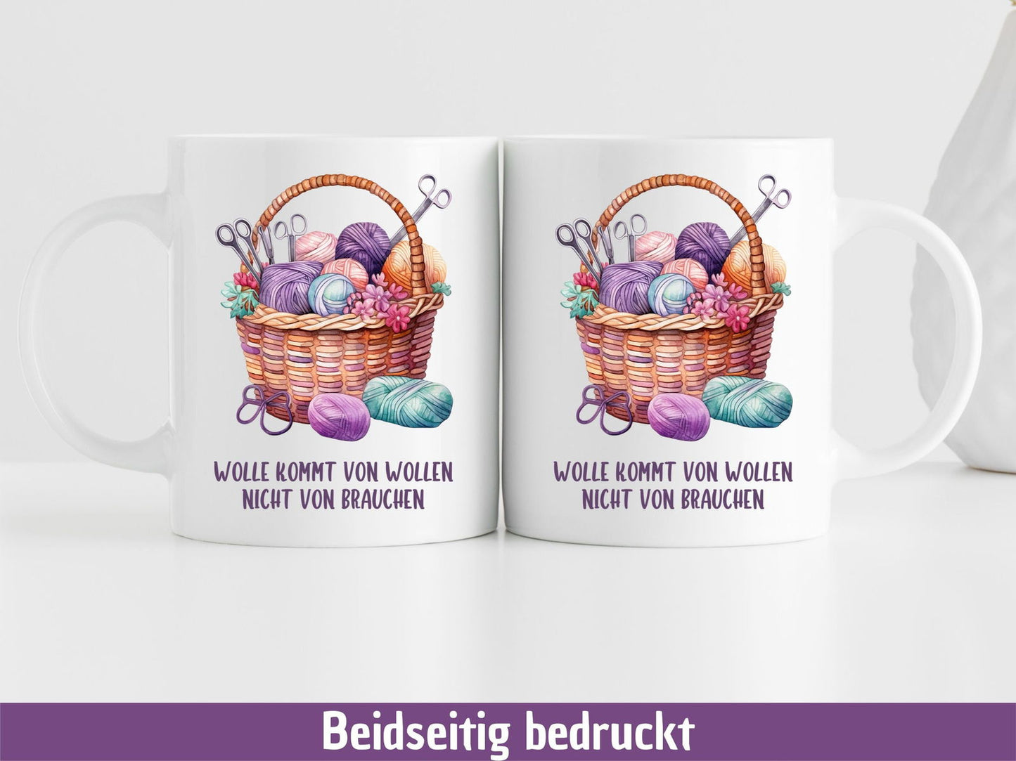 Tasse mit Spruch "Wolle kommt von wollen nicht von brauchen" - TassenFrollein