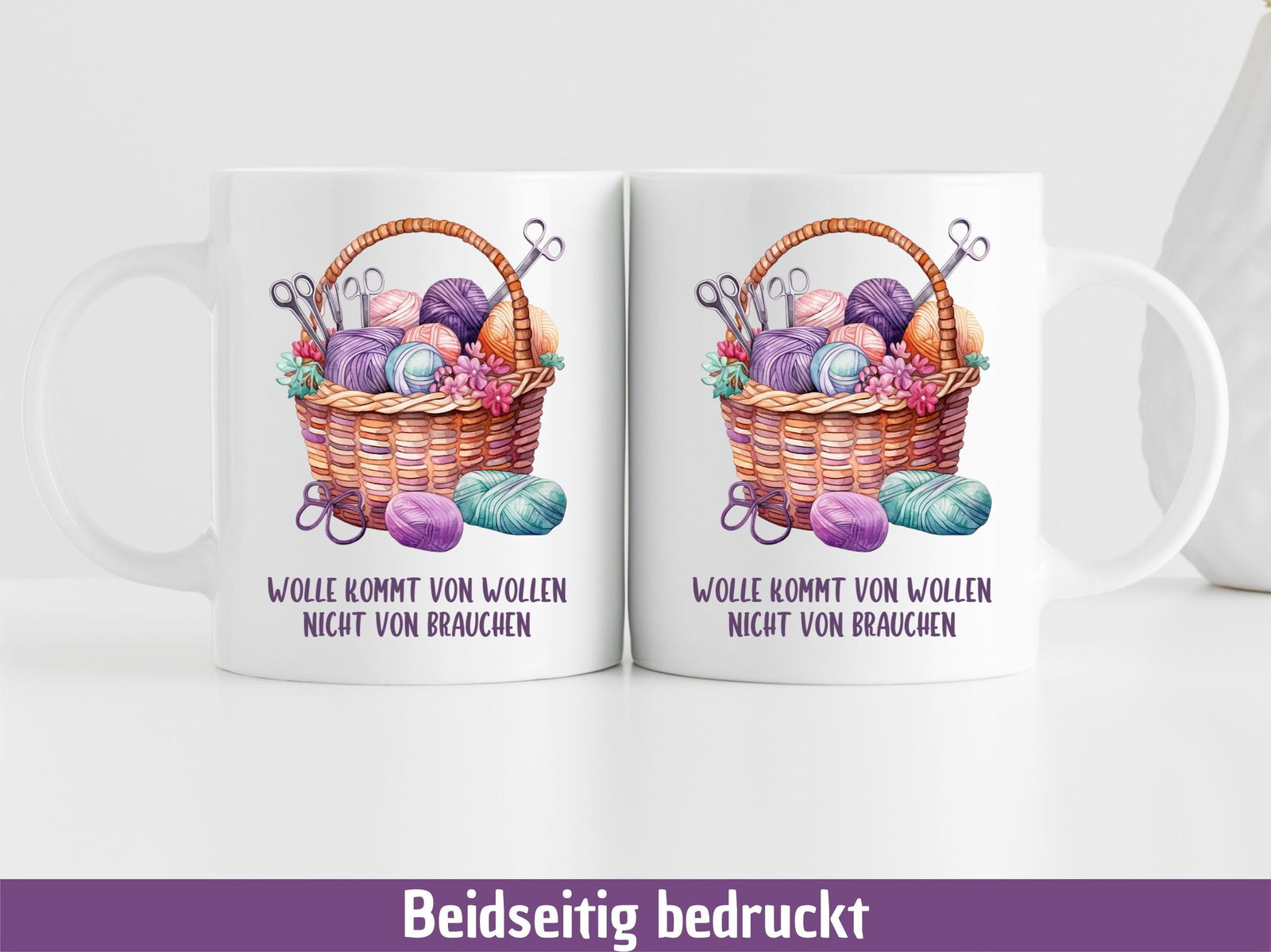 Tasse mit Spruch "Wolle kommt von wollen nicht von brauchen" - TassenFrollein