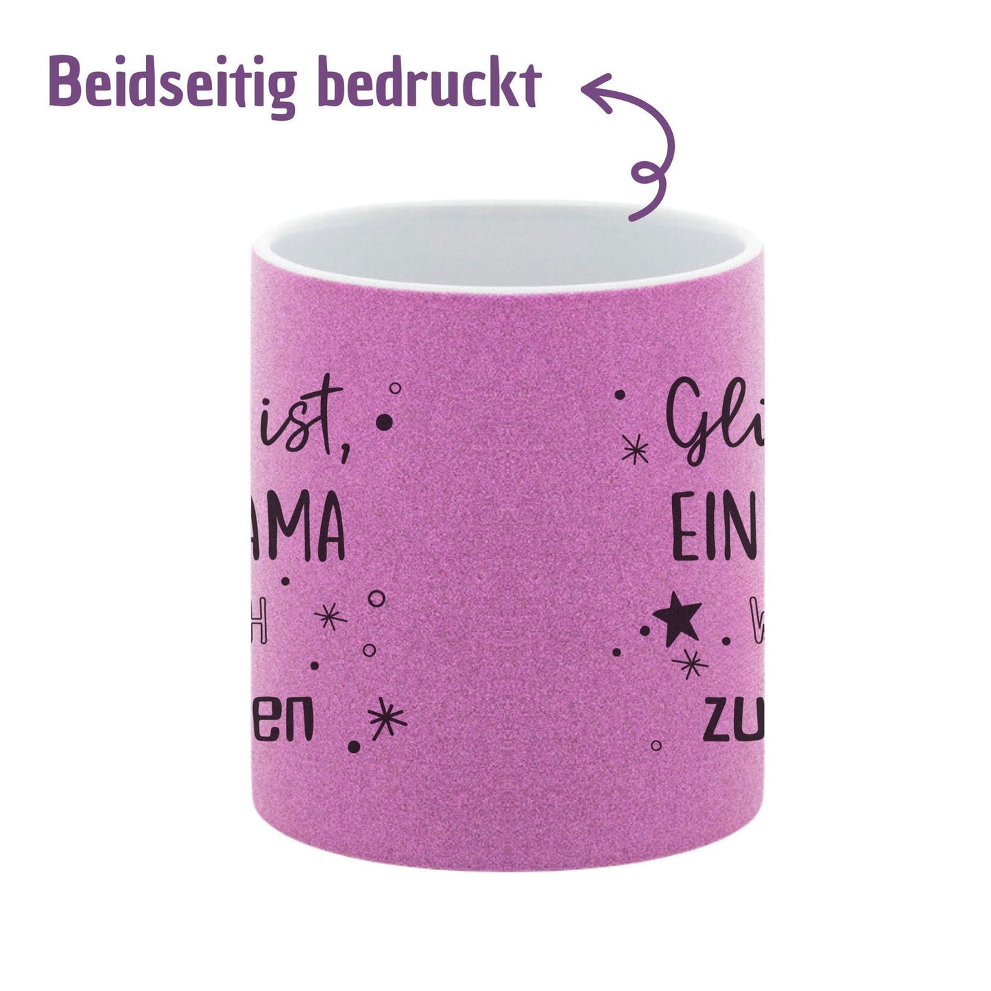Tasse pink Glitzer "Glück ist, eine Mama wie dich zu haben" - TassenFrollein