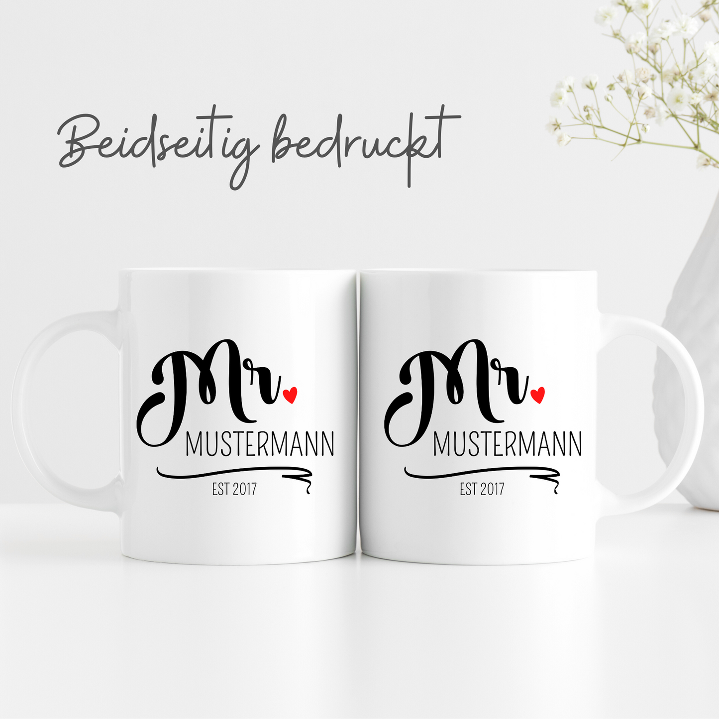 Tassen-Set "Mr. & Mrs." - personalisiert mit Namen - verschiedene Optionen - TassenFrollein