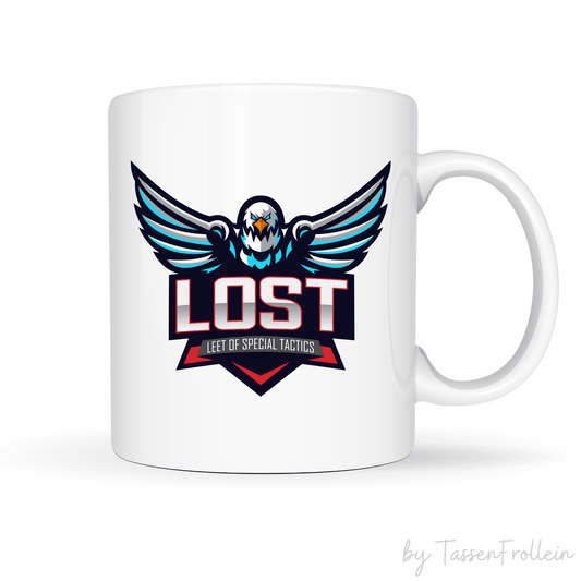 Tasse CaptainRosi85 - Lost-Logo mit Unterschrift - Streamer Merch