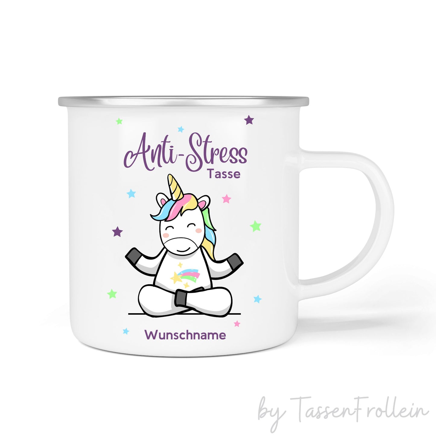 Anti-Stress-Tasse mit süßem Einhorn, personalisiert