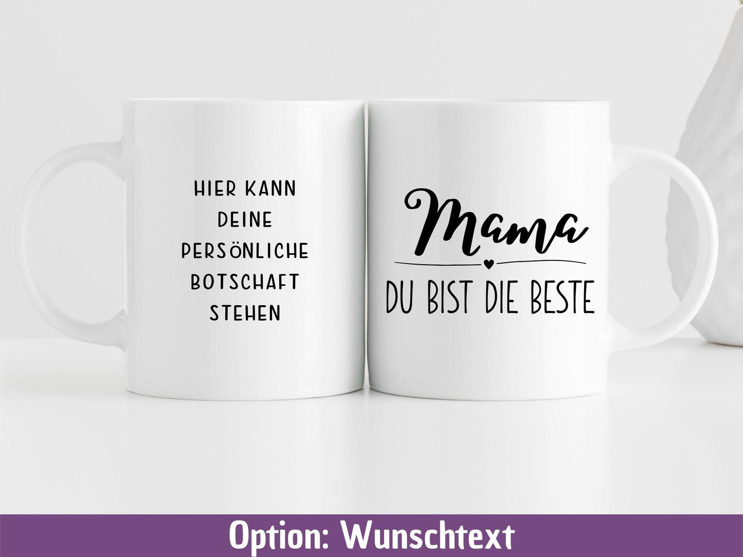 Personalisierbares Geschenk zum Muttertag, Tasse "Mama du bist die Beste", Muttertagsgeschenk, Mama Geburtsagsgeschenk, Geburtstag Mama