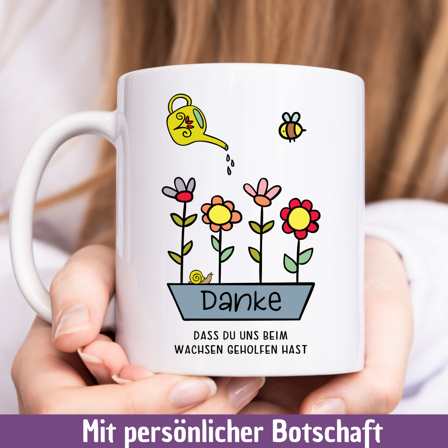 Tasse "Danke, dass du uns beim Wachsen geholfen hast"