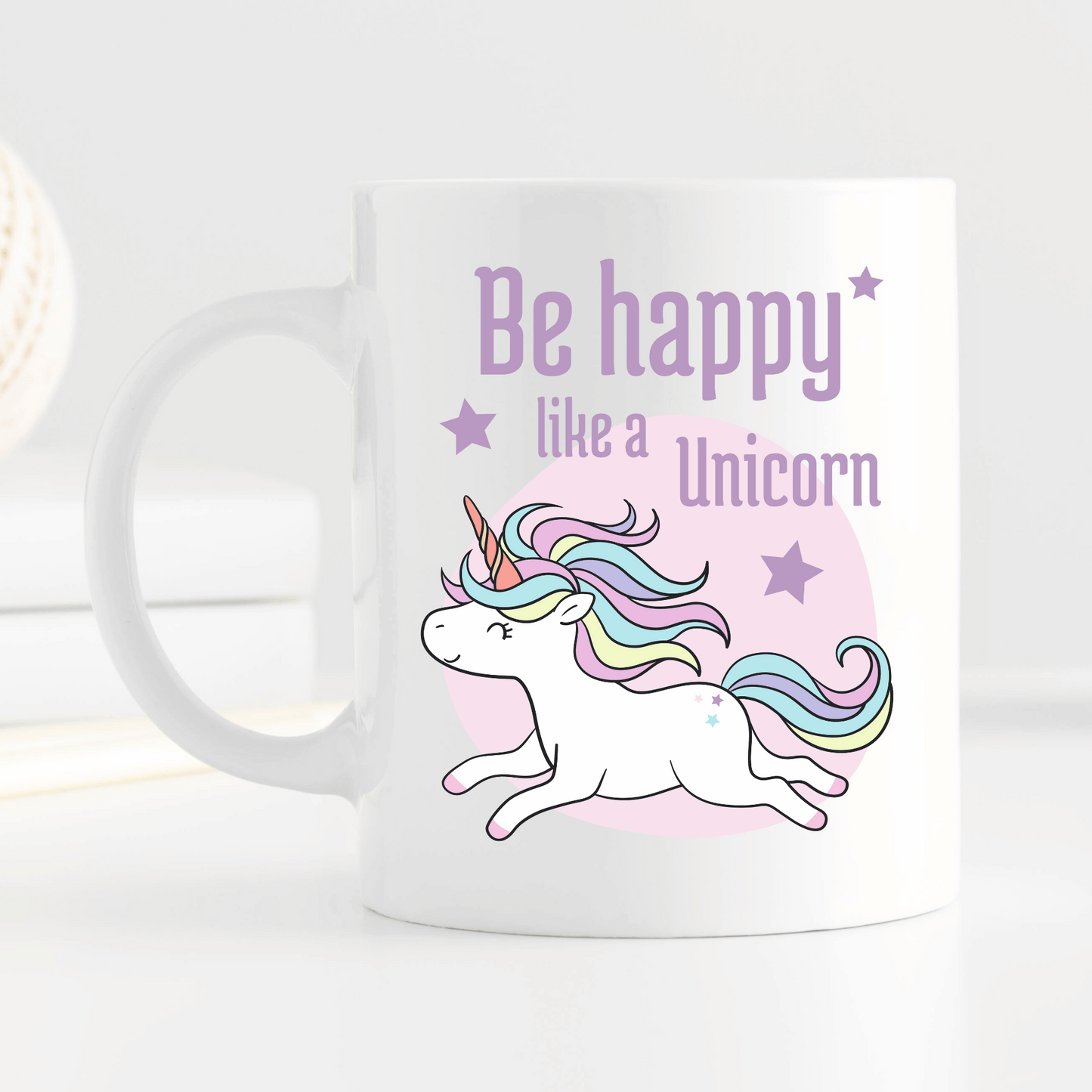 Tasse "Be happy like a Unicorn" - Einhorn-Tasse